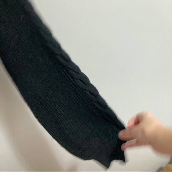 new Nordstrom BP. Braided Balloon Sleeve Sweater Black size XL - Picture 6 of 10